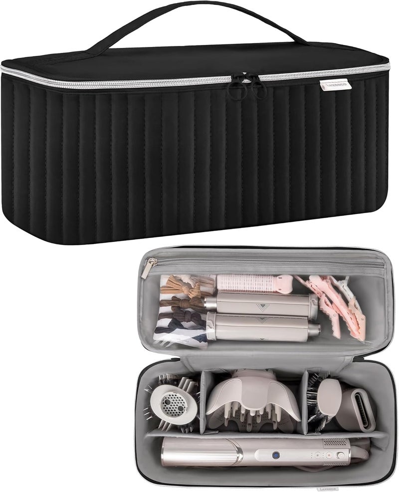Lexeeco Travel Carrying Case for Hair Dryer Shark Flexstyle Dyson Airwrap Brush Hair Accessories Tools Storage Bag for Revlon Hairdryer Styler Organizer (Black) - Image 1